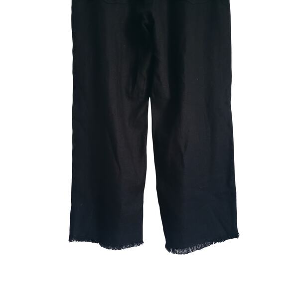 'S Max Mara Cervia Fringe Linen Pants In Black Size 16 - Picture 7 of 9